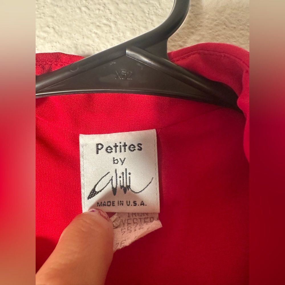 Vintage 70s or 80s fushia pleated dress with elastic waistband size 4 - Picture 9 of 10